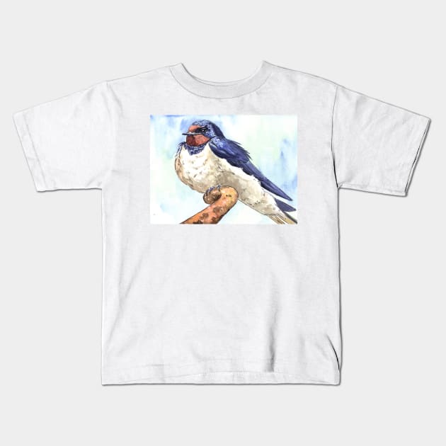 Swallow Kids T-Shirt by katerinamk